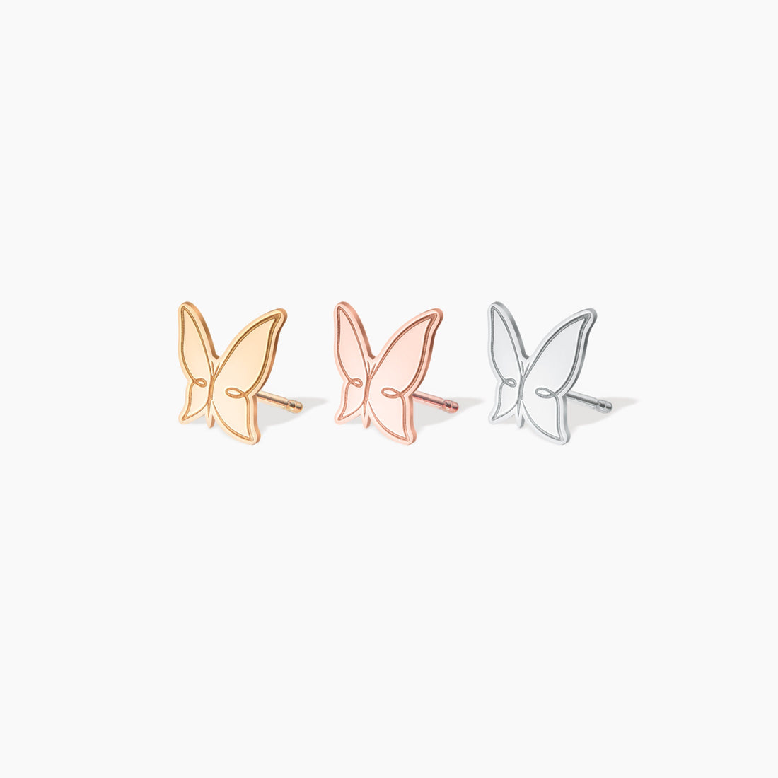 Butterfly Charm Stud Earrings