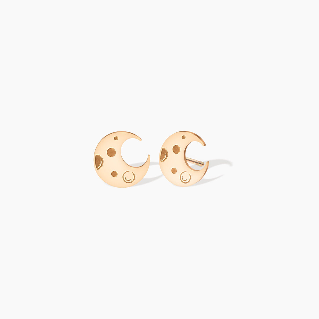 Dotted Crescent Moon Stud Earrings