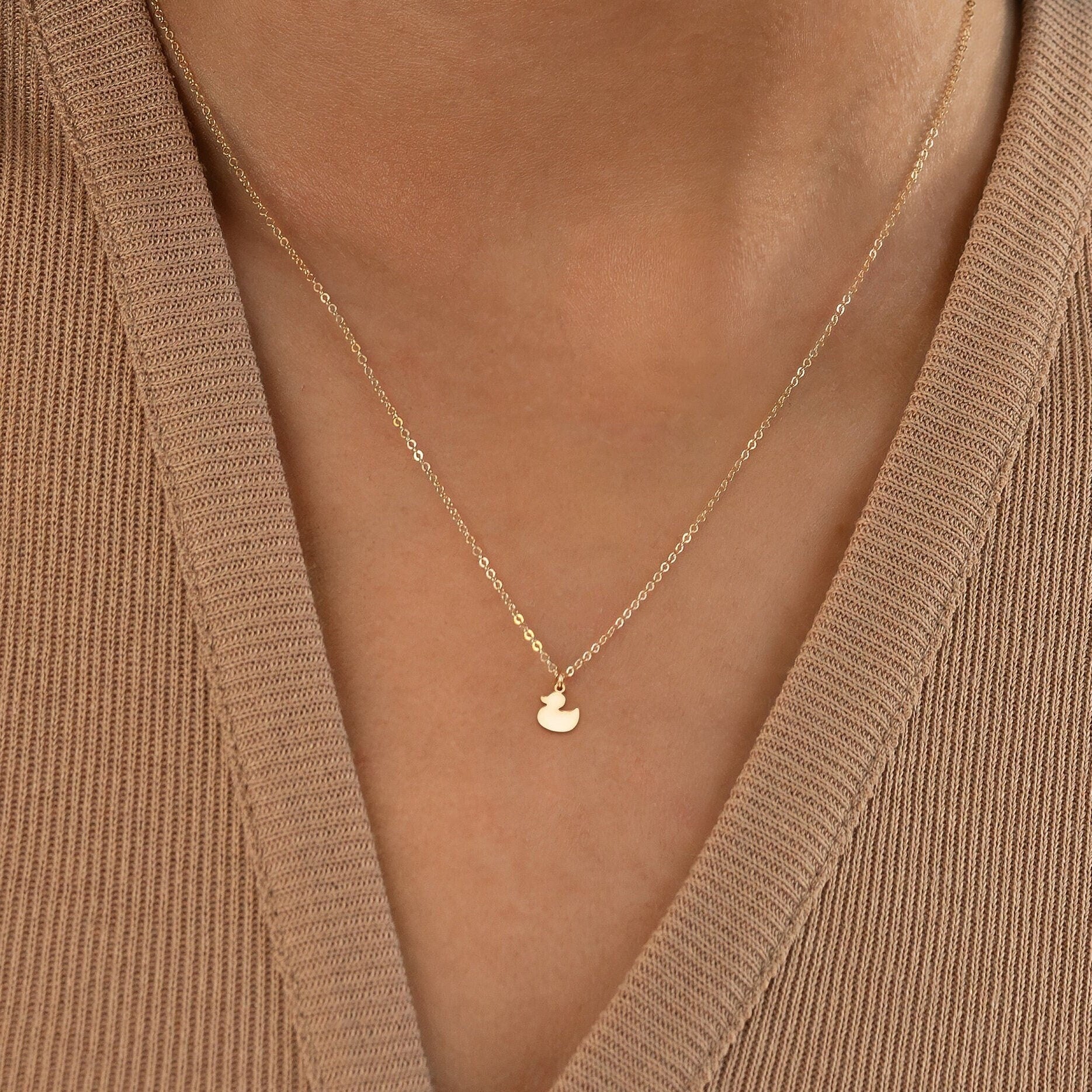 Duck Silhouette Charm Necklace