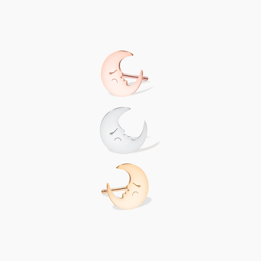 Moon Charm Stud Earrings