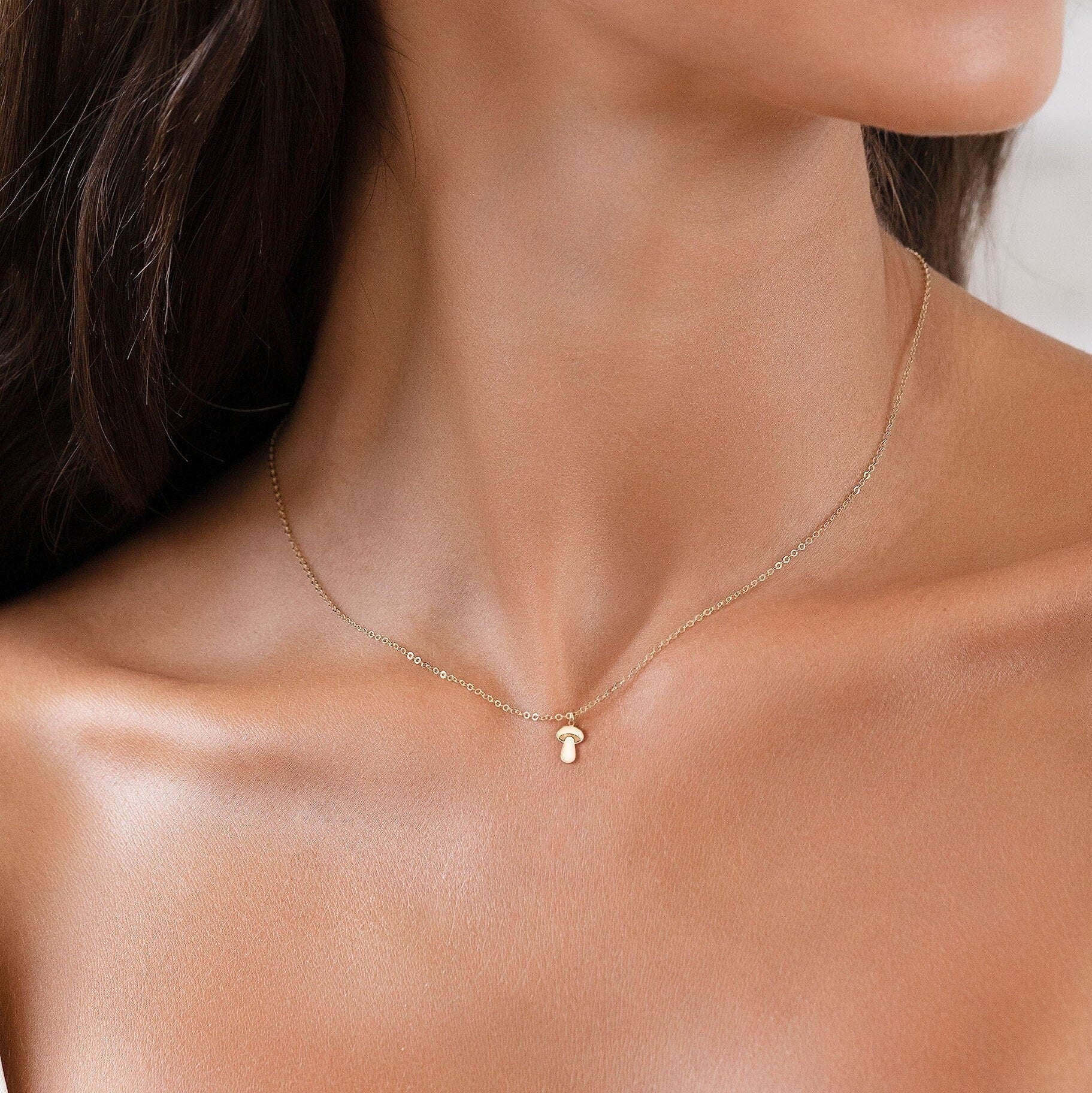 Tiny Mushroom Necklace