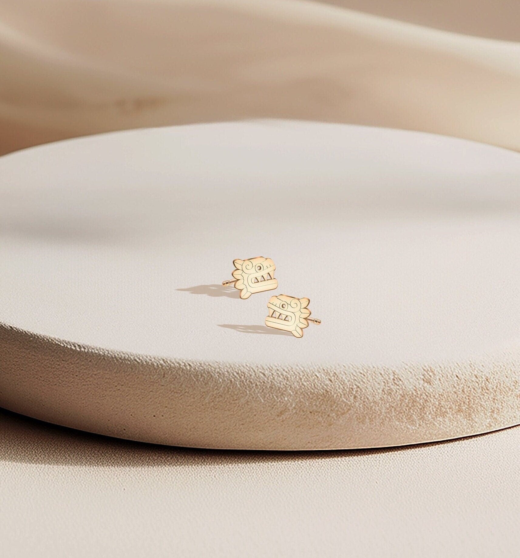 Gold Dragon Earrings