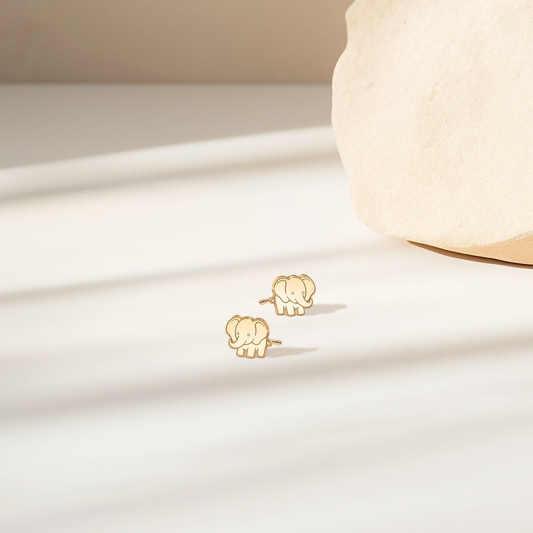 Elephant Charm Stud Earrings