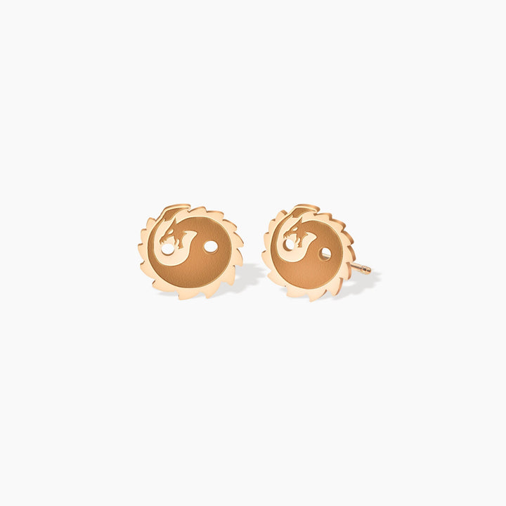 Dragon Charm Stud Earrings
