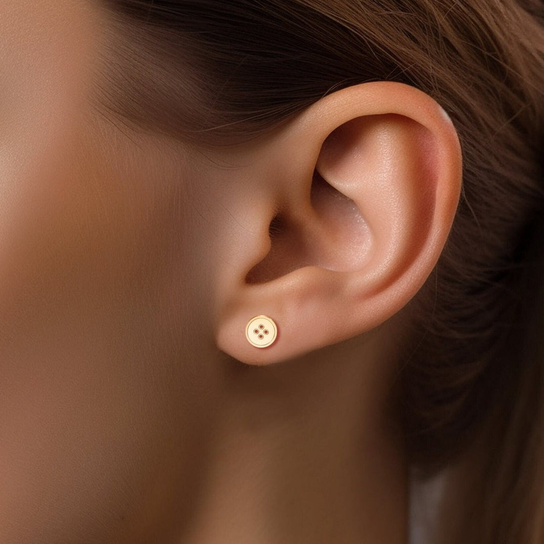 Button Stud Earrings