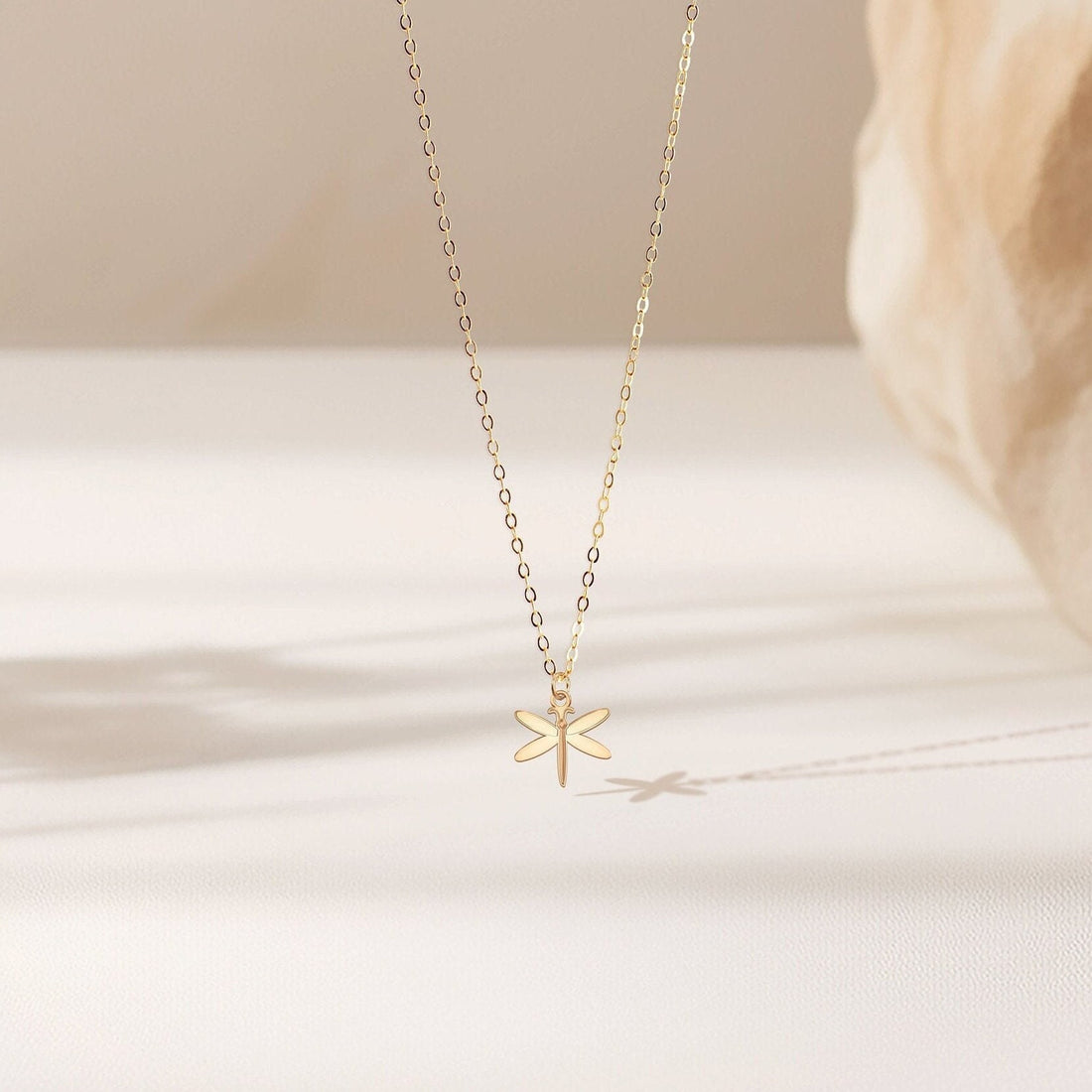 Dragonfly Pendant Cable Necklace