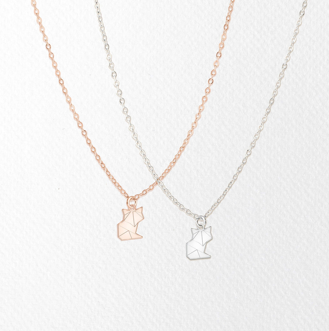 Origami Fox Pendant Necklace
