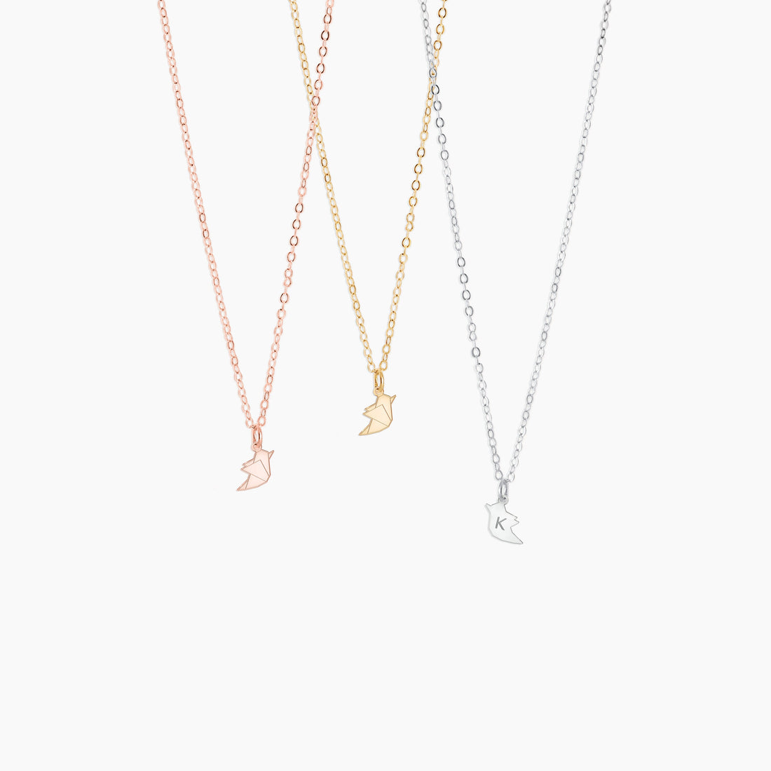 Origami Bird Pendant Necklace