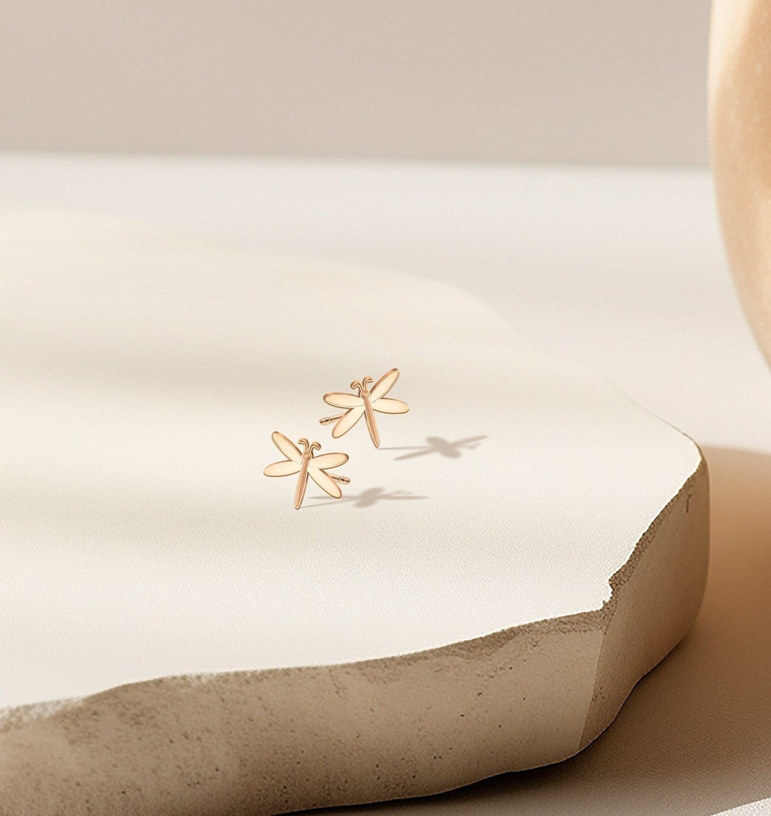 Dragonfly Charm Stud Earrings