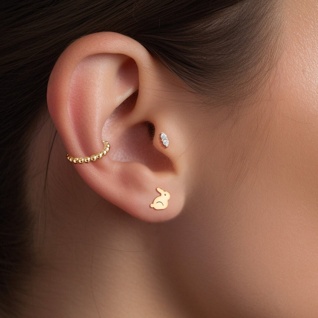 Bunny Charm Stud Earrings