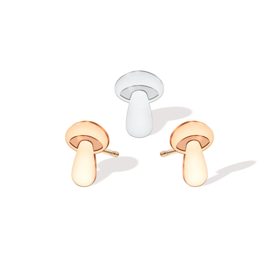 Mushroom Charm Stud Earrings