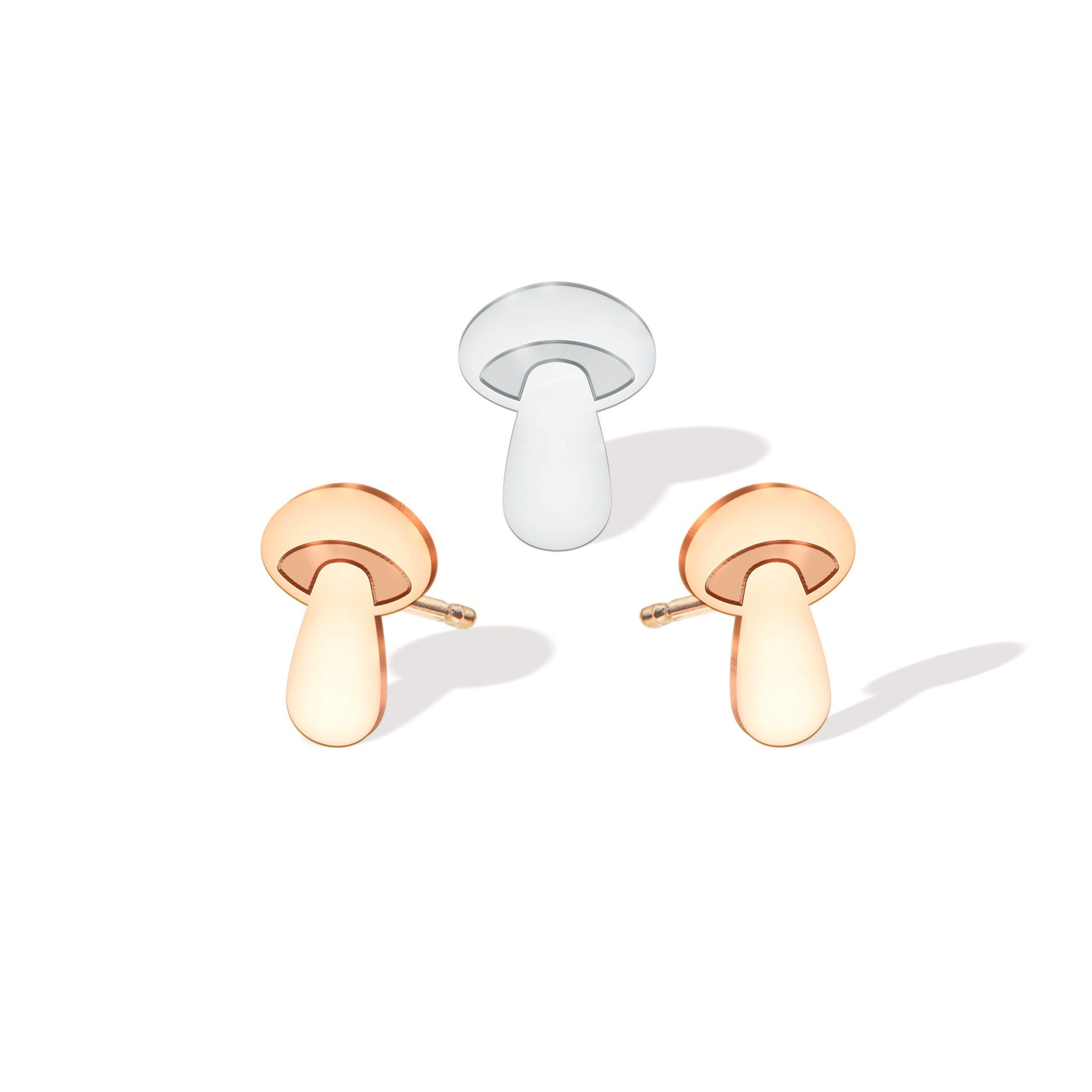 Mushroom Charm Stud Earrings
