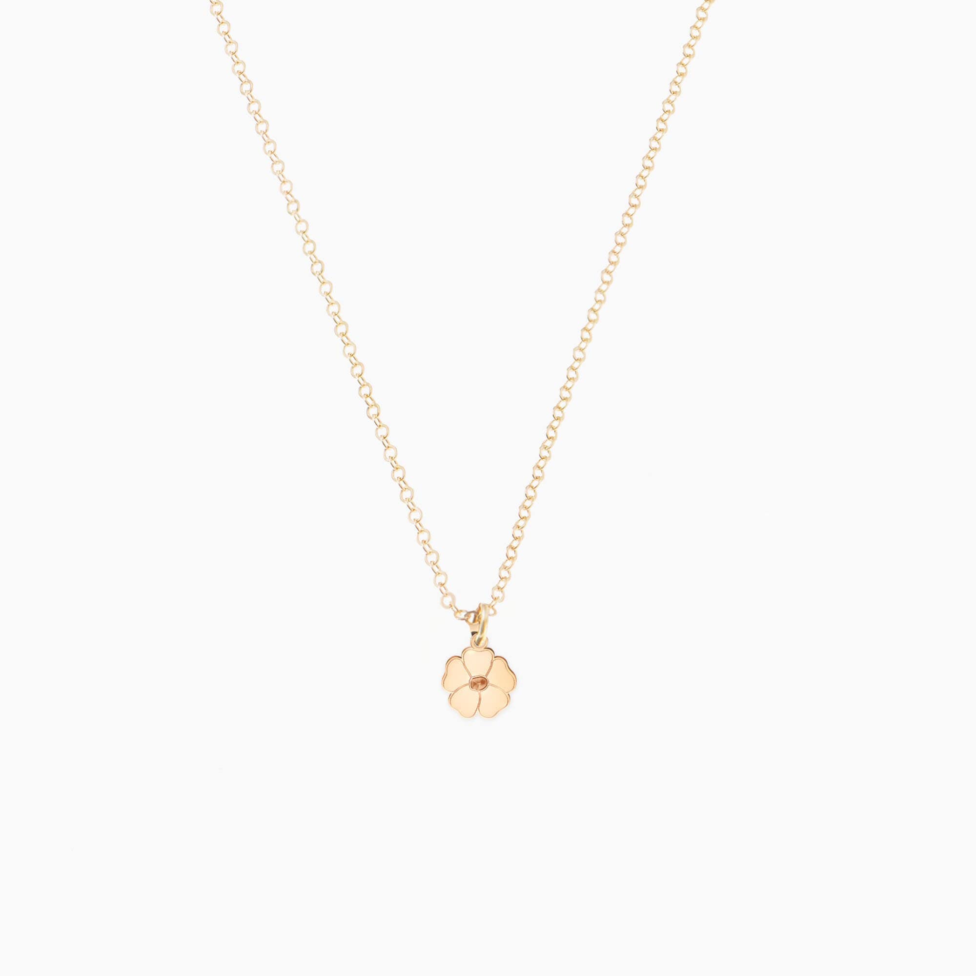 Poppy Flower Pendant Necklace