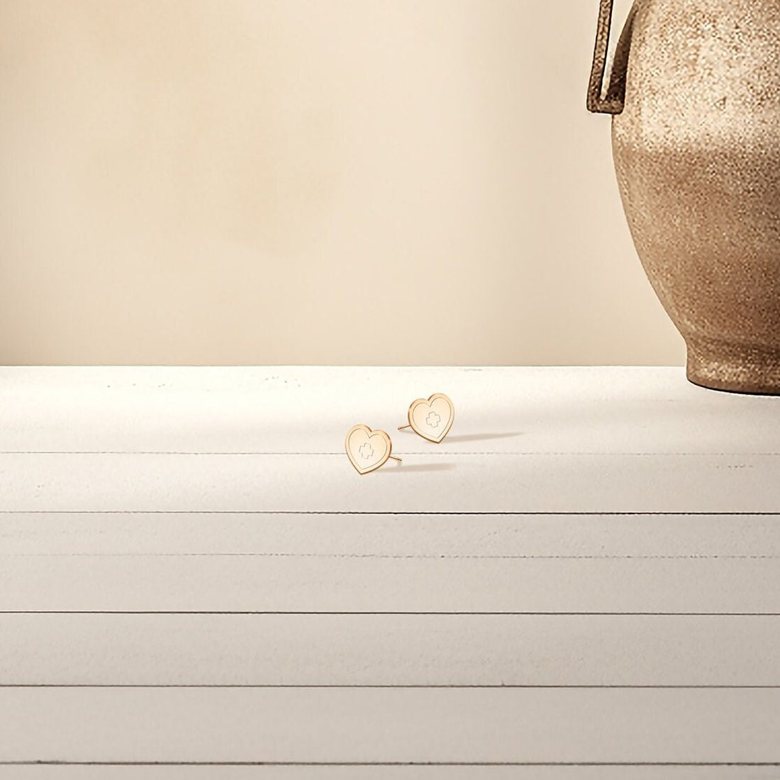 Heart Cross Stud Earrings