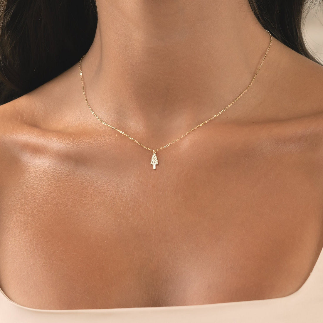 Morel Mushroom Necklace