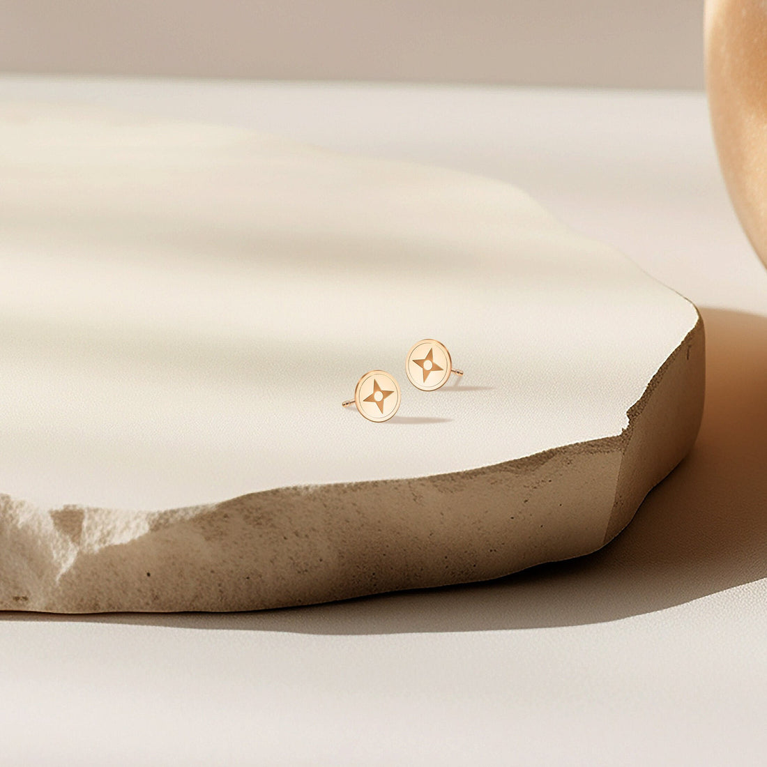 North Star Disc Stud Earrings
