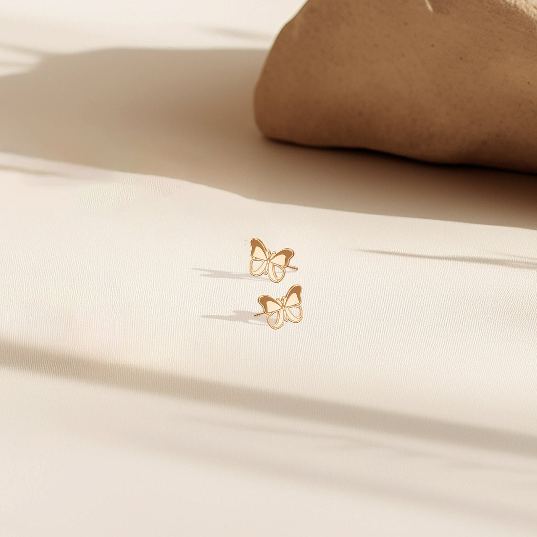 Gold Filled Butterfly Stud Earrings