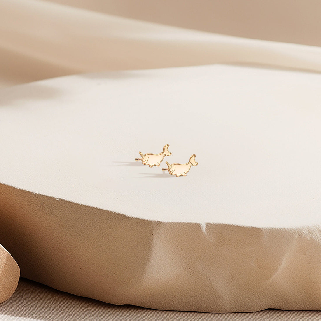 Dainty Narwhal Stud Earrings