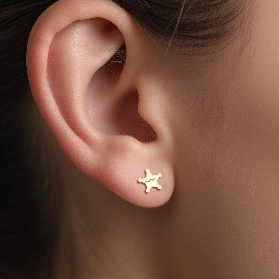 Sheriff Badge Earrings