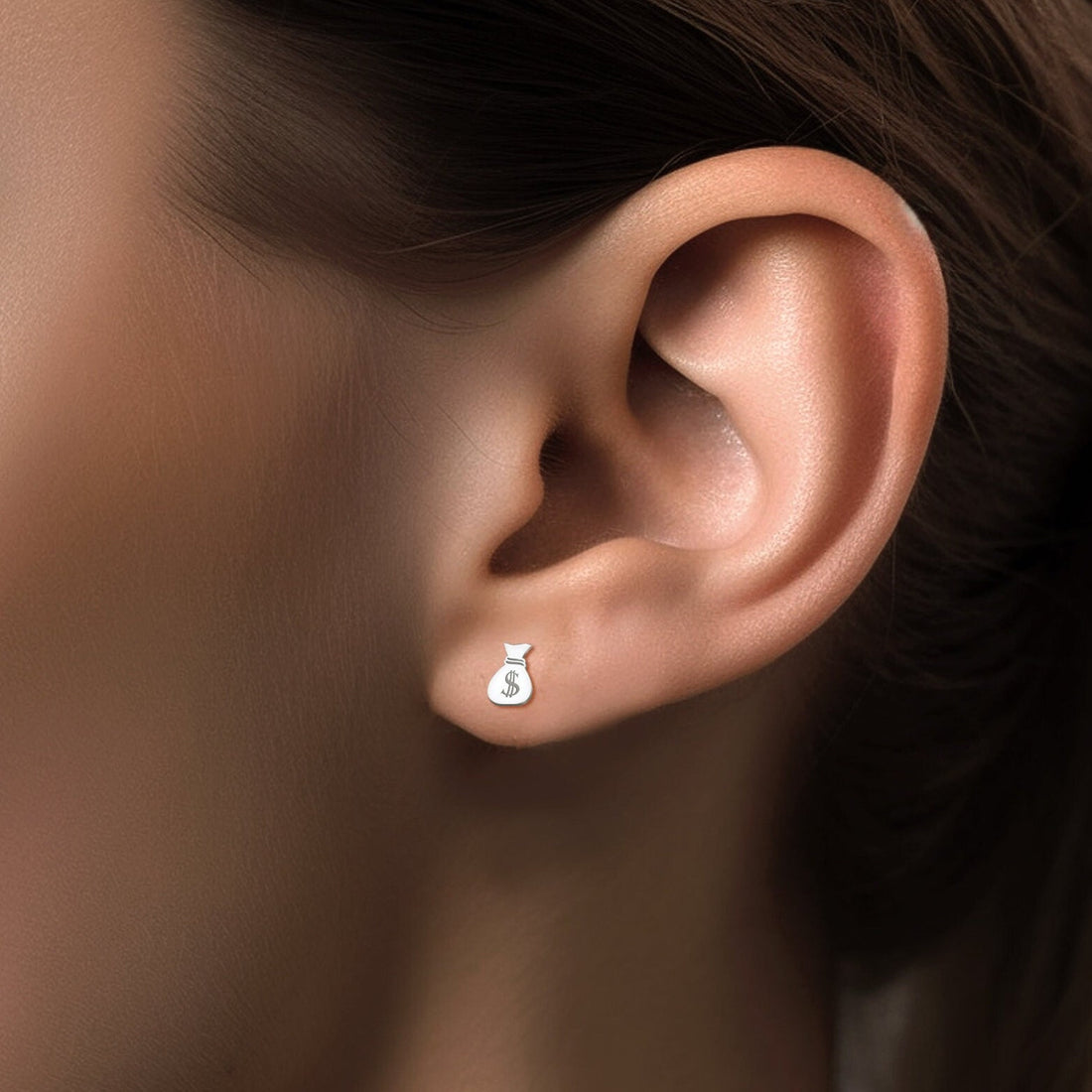 Money Bag Stud Earrings