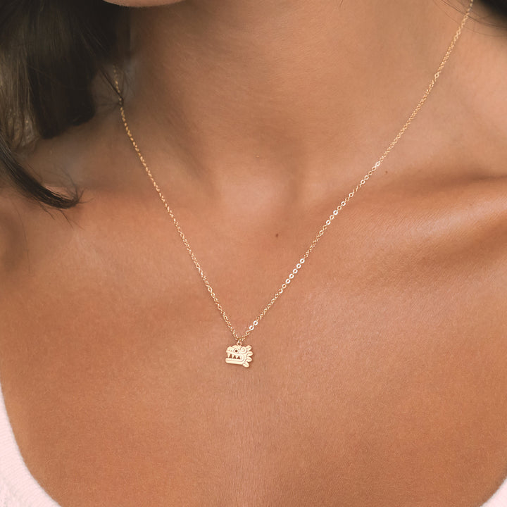 Dainty Aztec Dragon Necklace