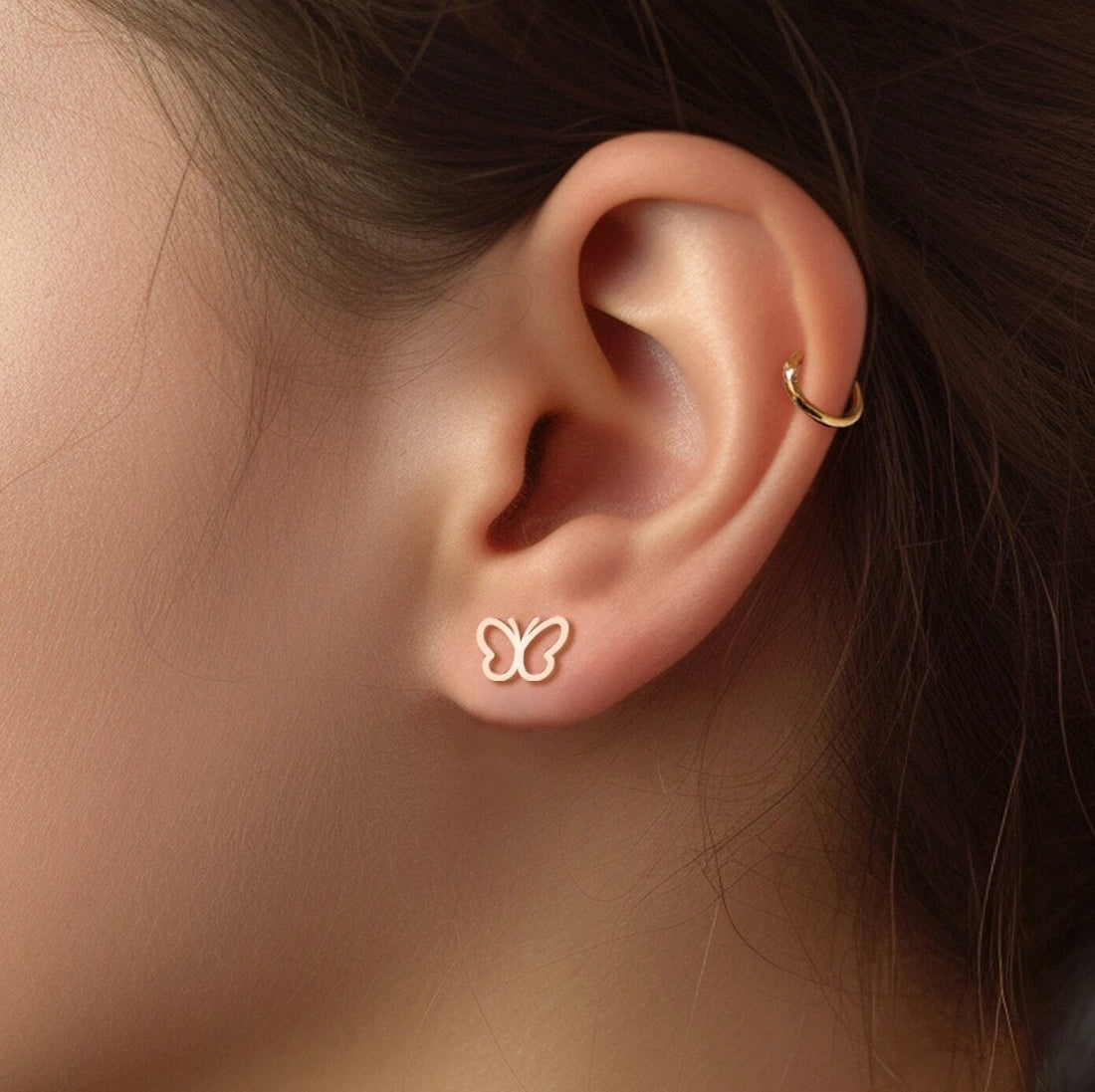 Butterfly Cutout Earrings Gold