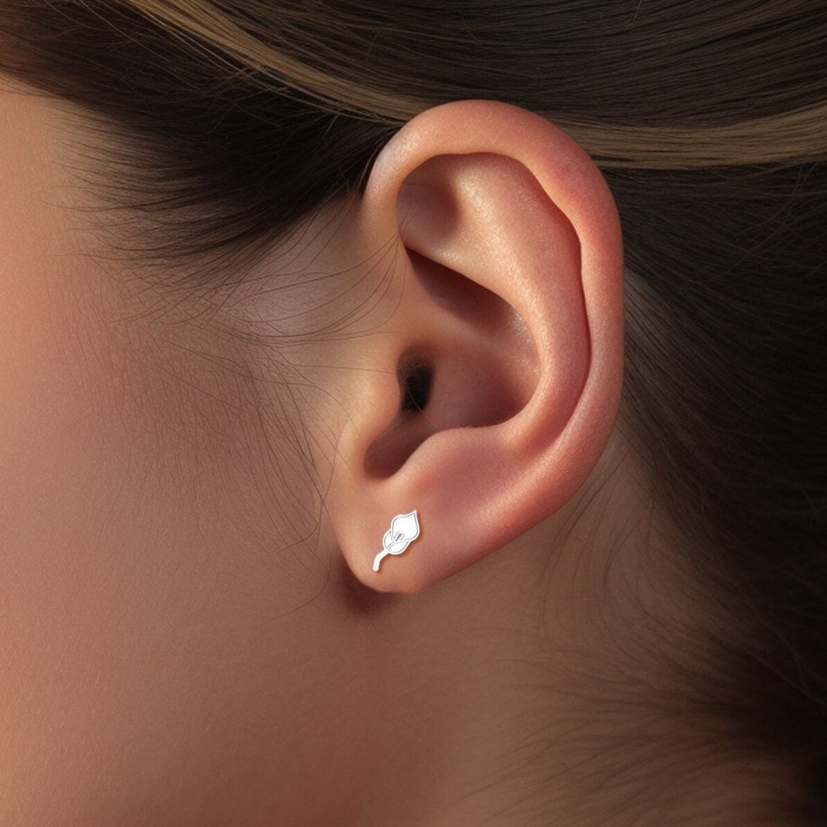 Orchid Flower Stud Earrings