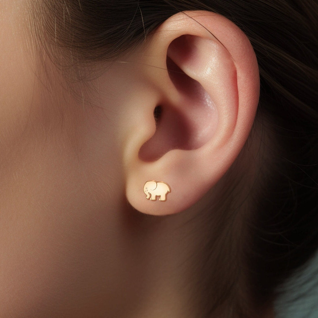Elephant Earrings Dainty