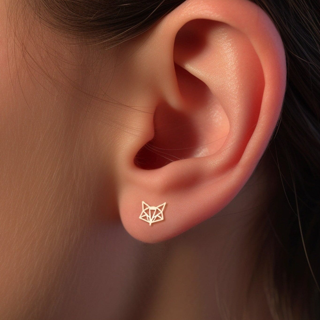 Fox Head Earrings