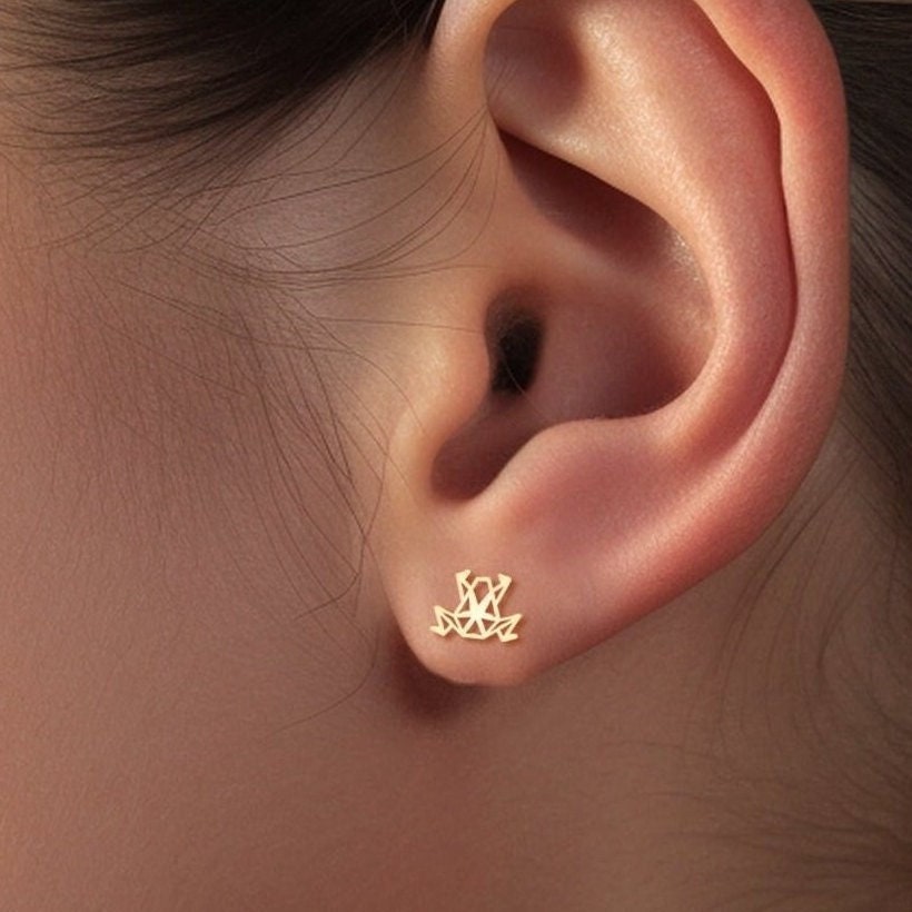 Frog Earrings Origami