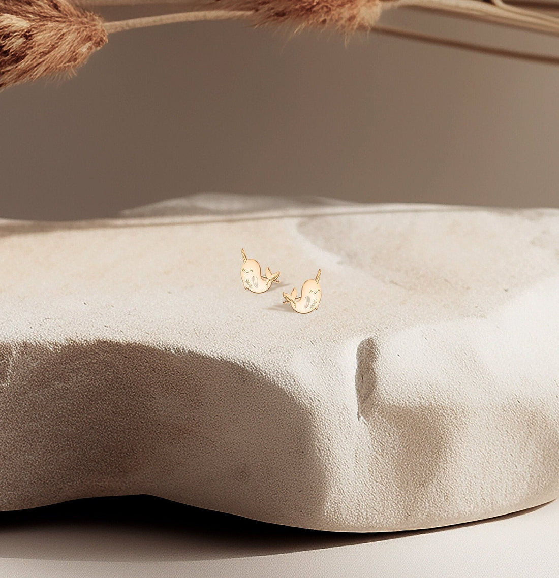 Happy Narwhal Stud Earrings