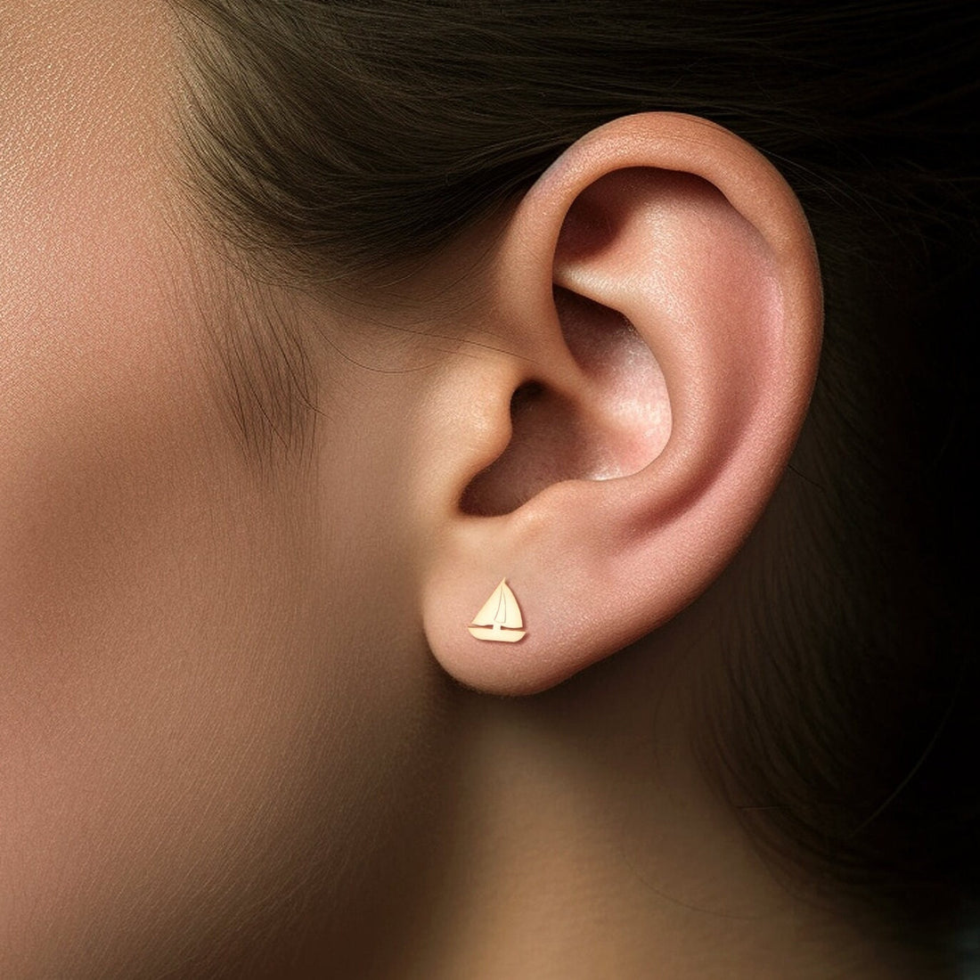 Nautical Ship Wheel Stud Earrings