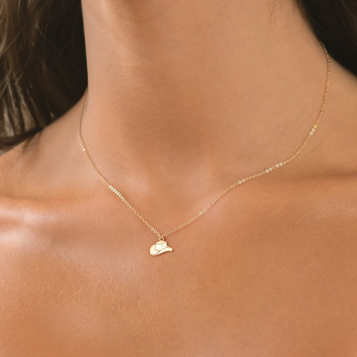 Dainty Cowboy Hat Necklace