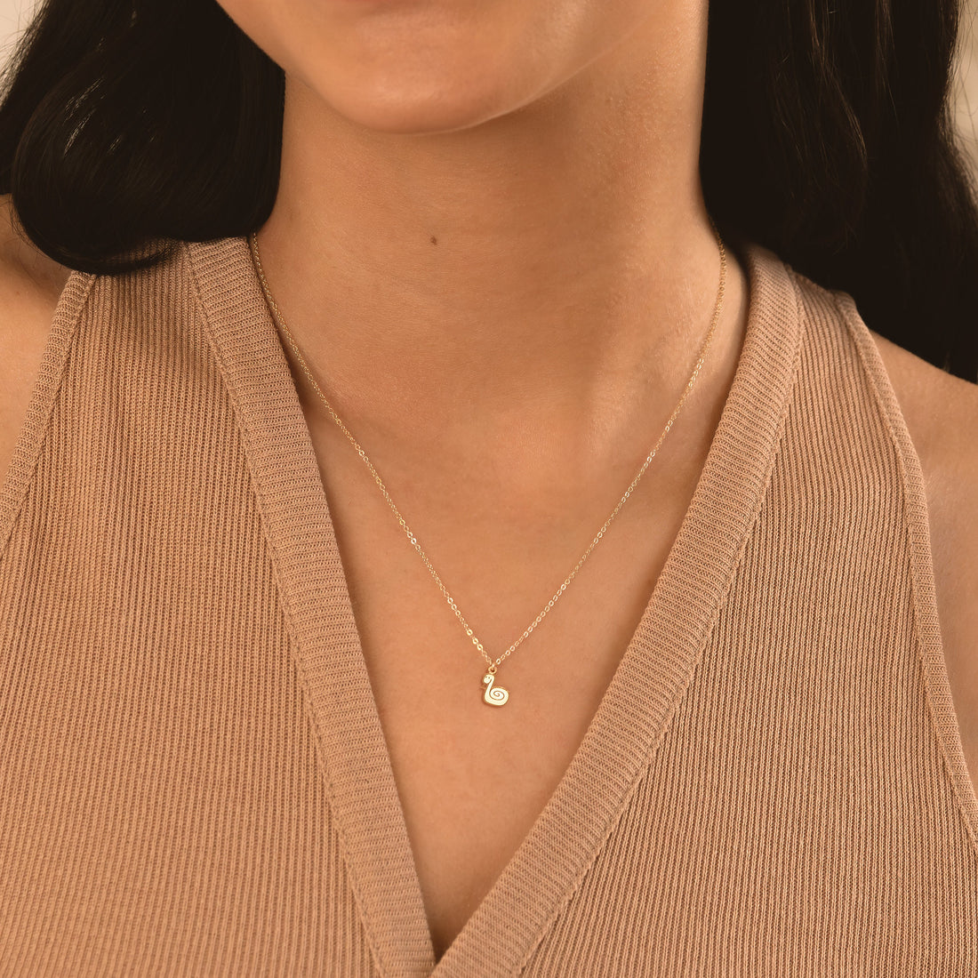 Snake Pendant Cable Necklace