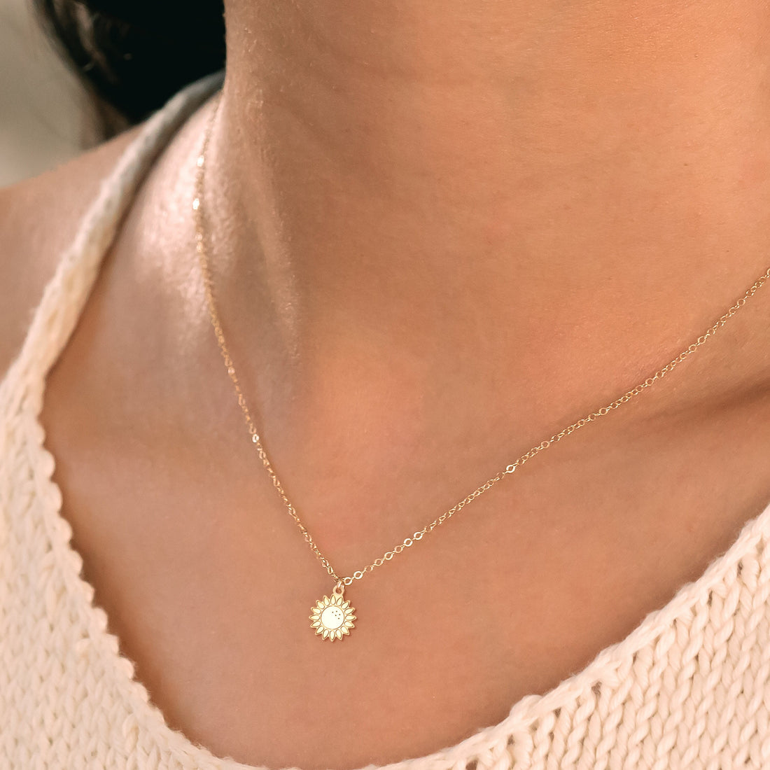 Sunflower Charm Necklace