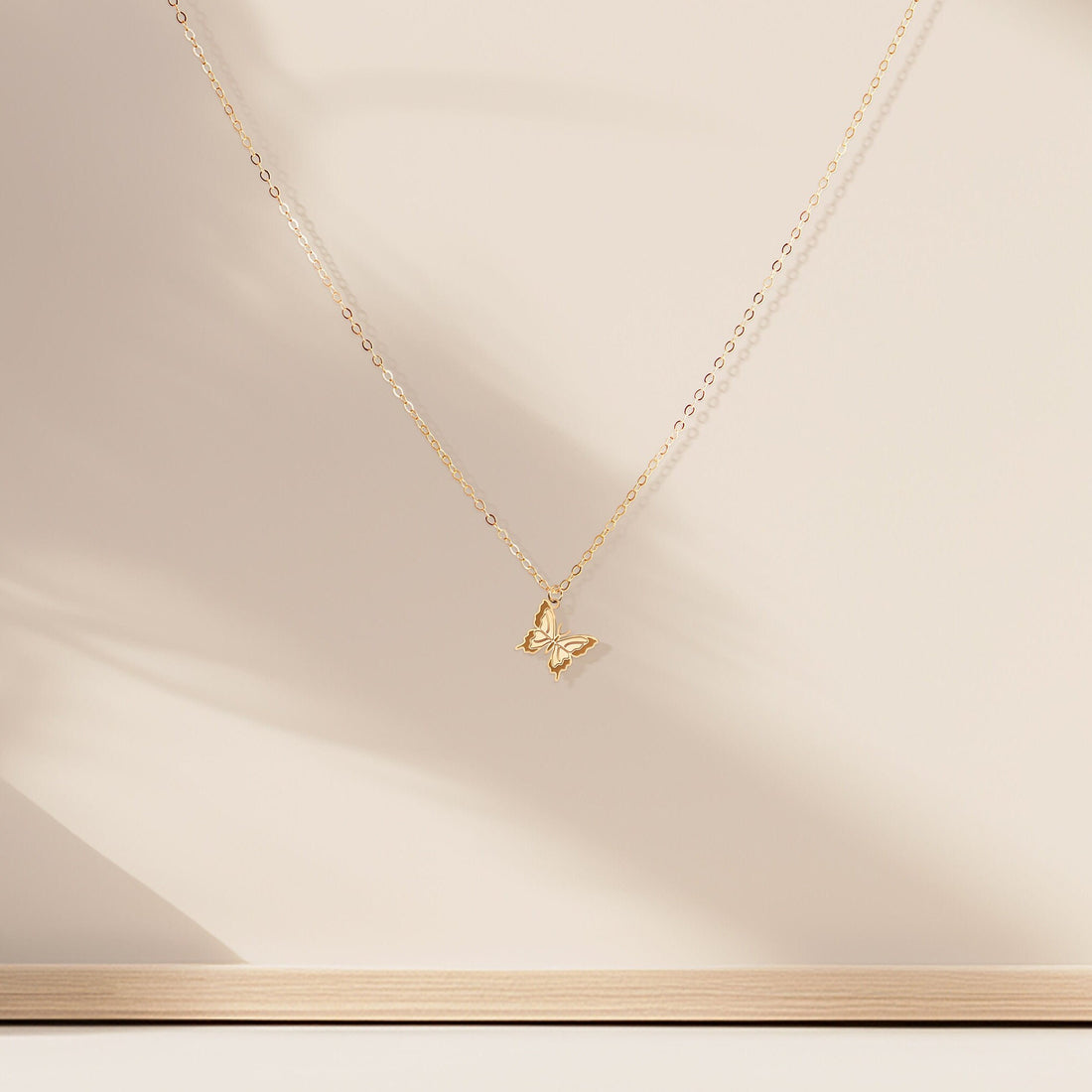 Gold Butterfly Pendant Necklace