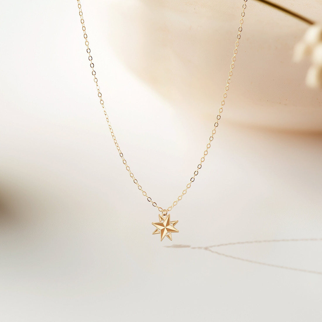 Compass Star Charm Necklace