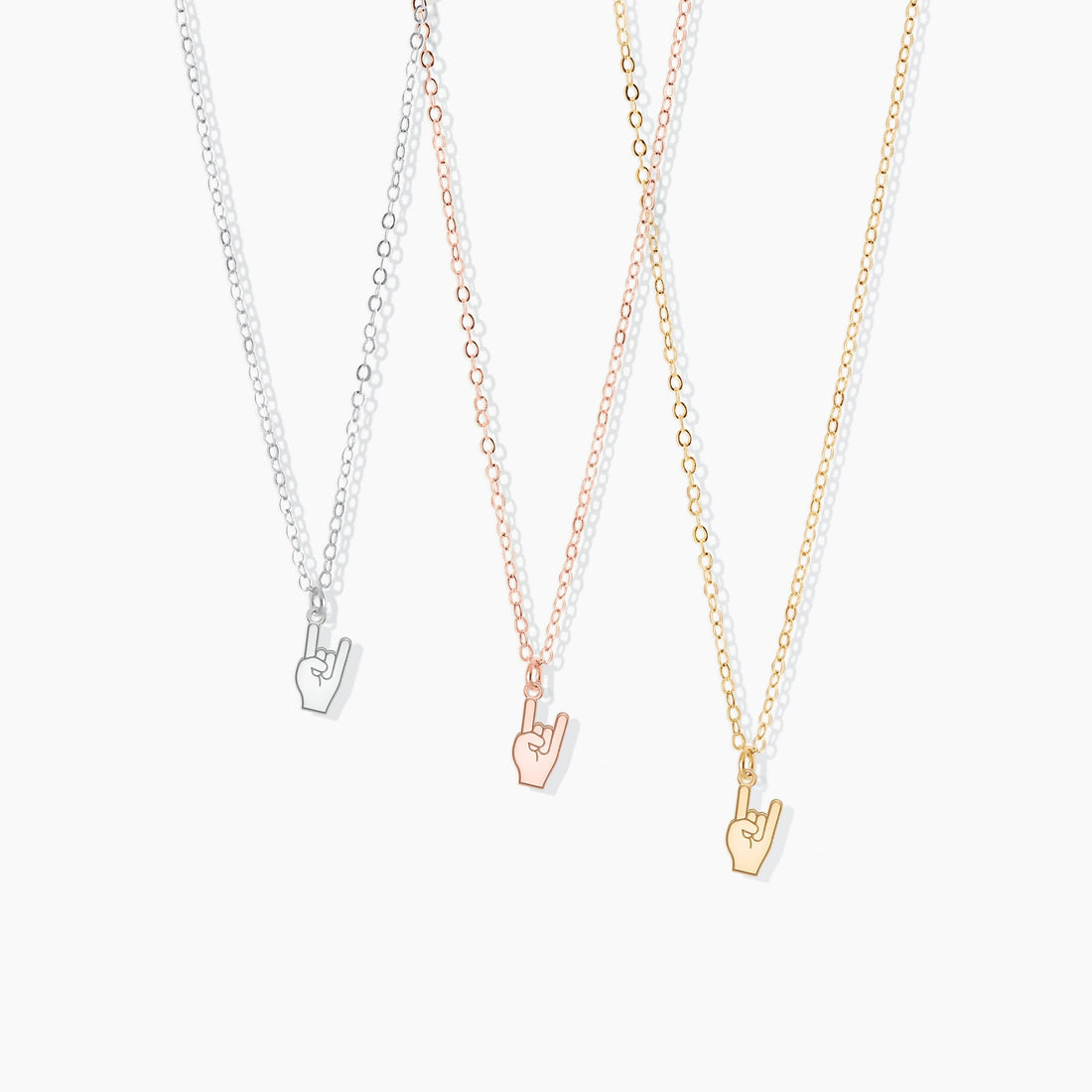 Rock On Hand Sign Necklace
