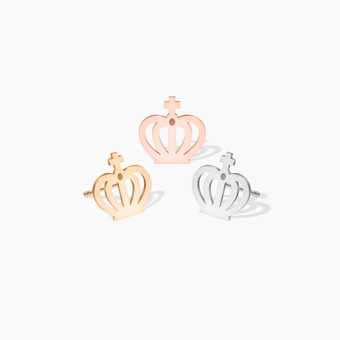Crown Charm Stud Earrings