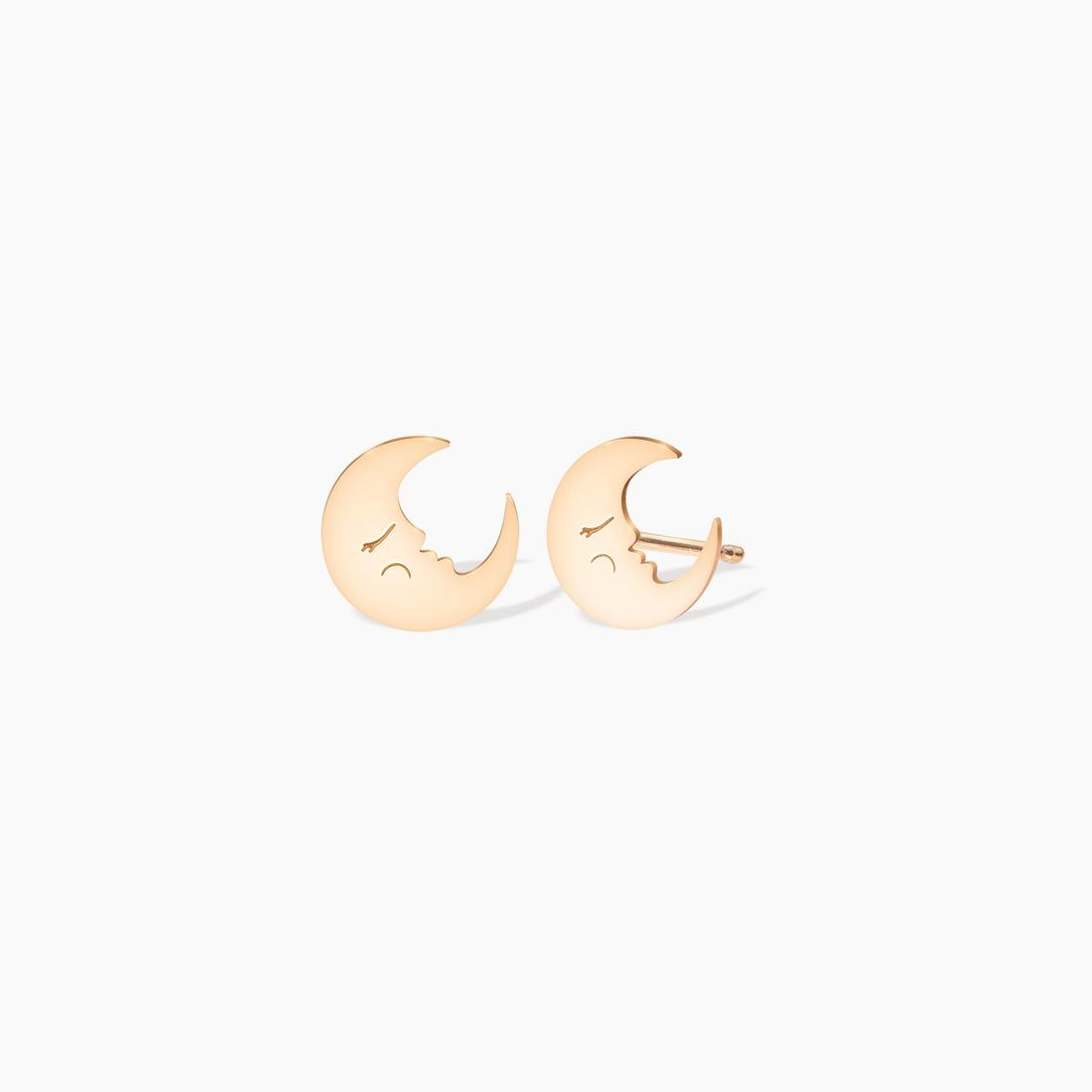Moon Charm Stud Earrings