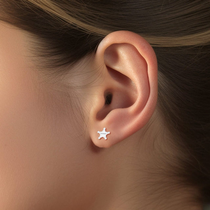 Sheriff Badge Earrings