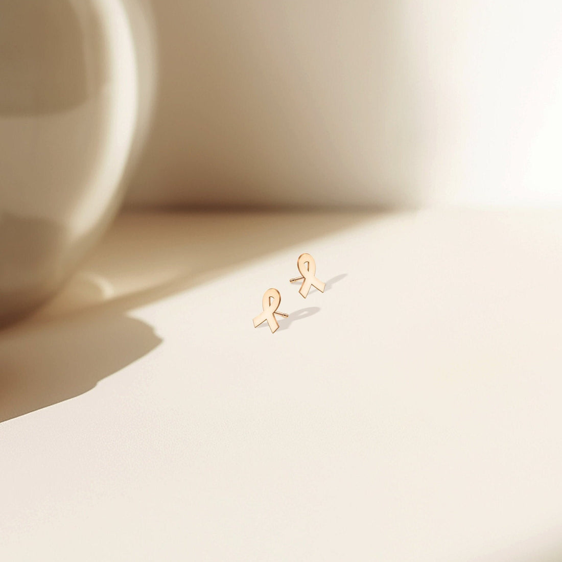 Cancer Awareness Ribbon Stud Earrings