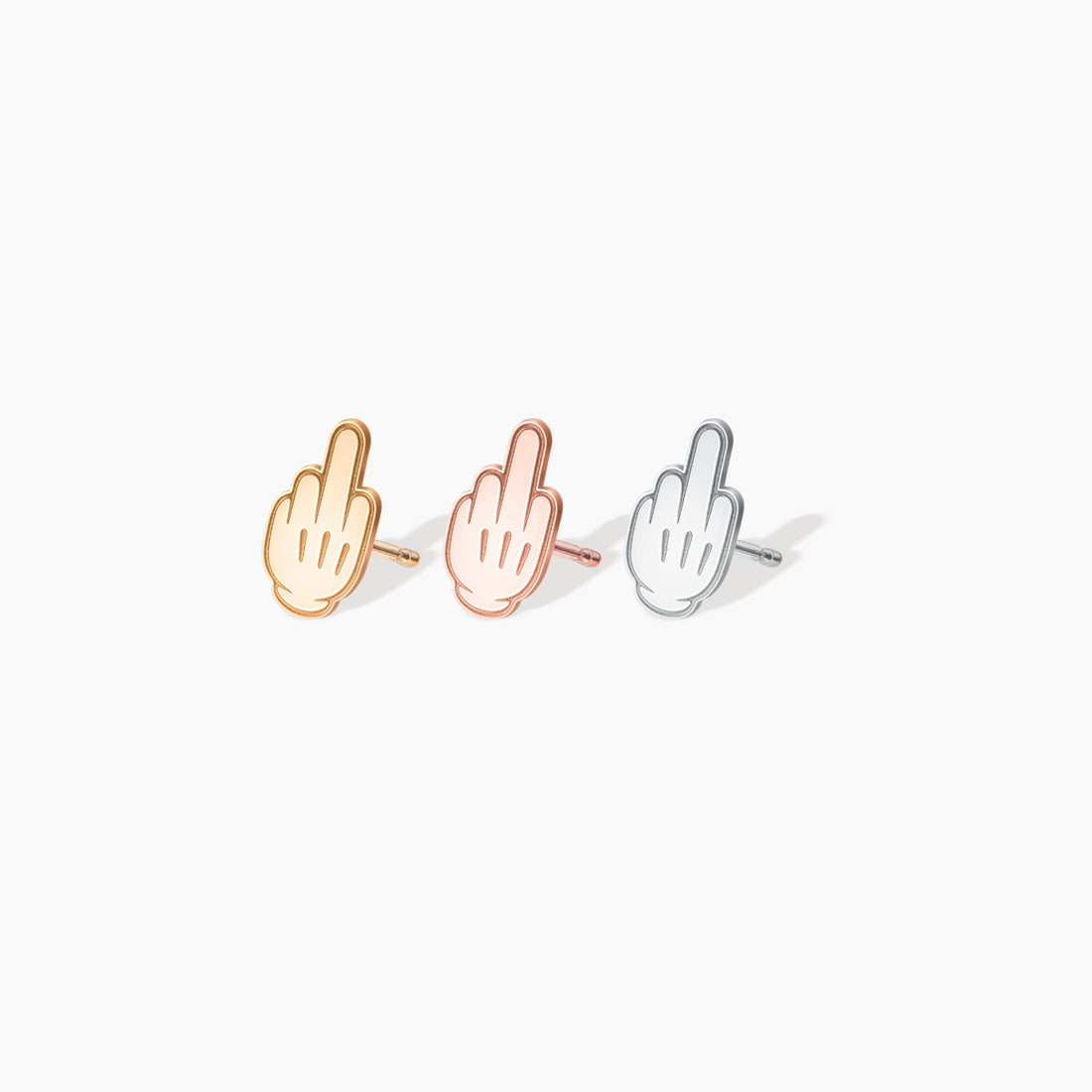 Middle Finger Stud Earrings