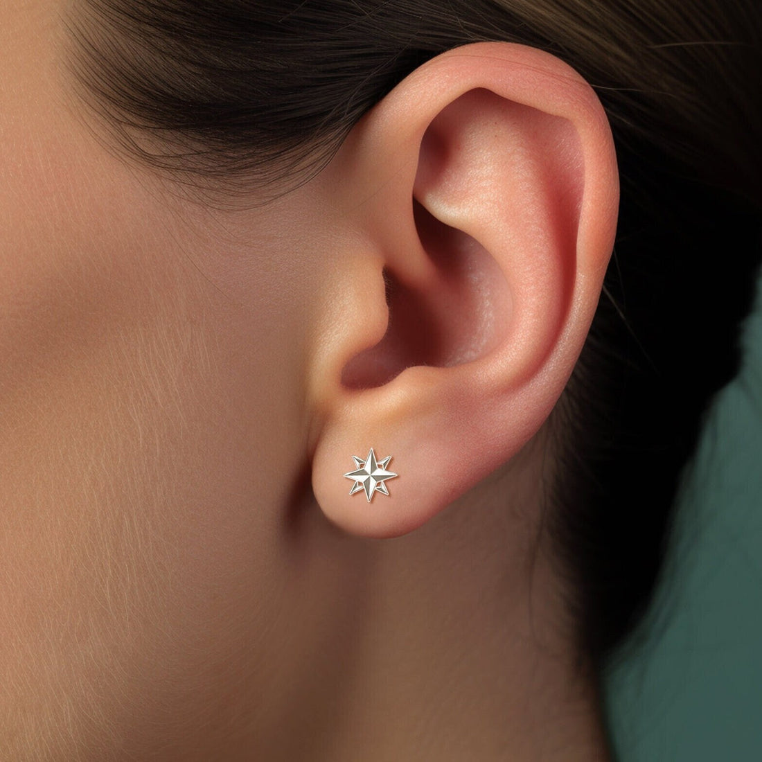 Compass Star Stud Earrings