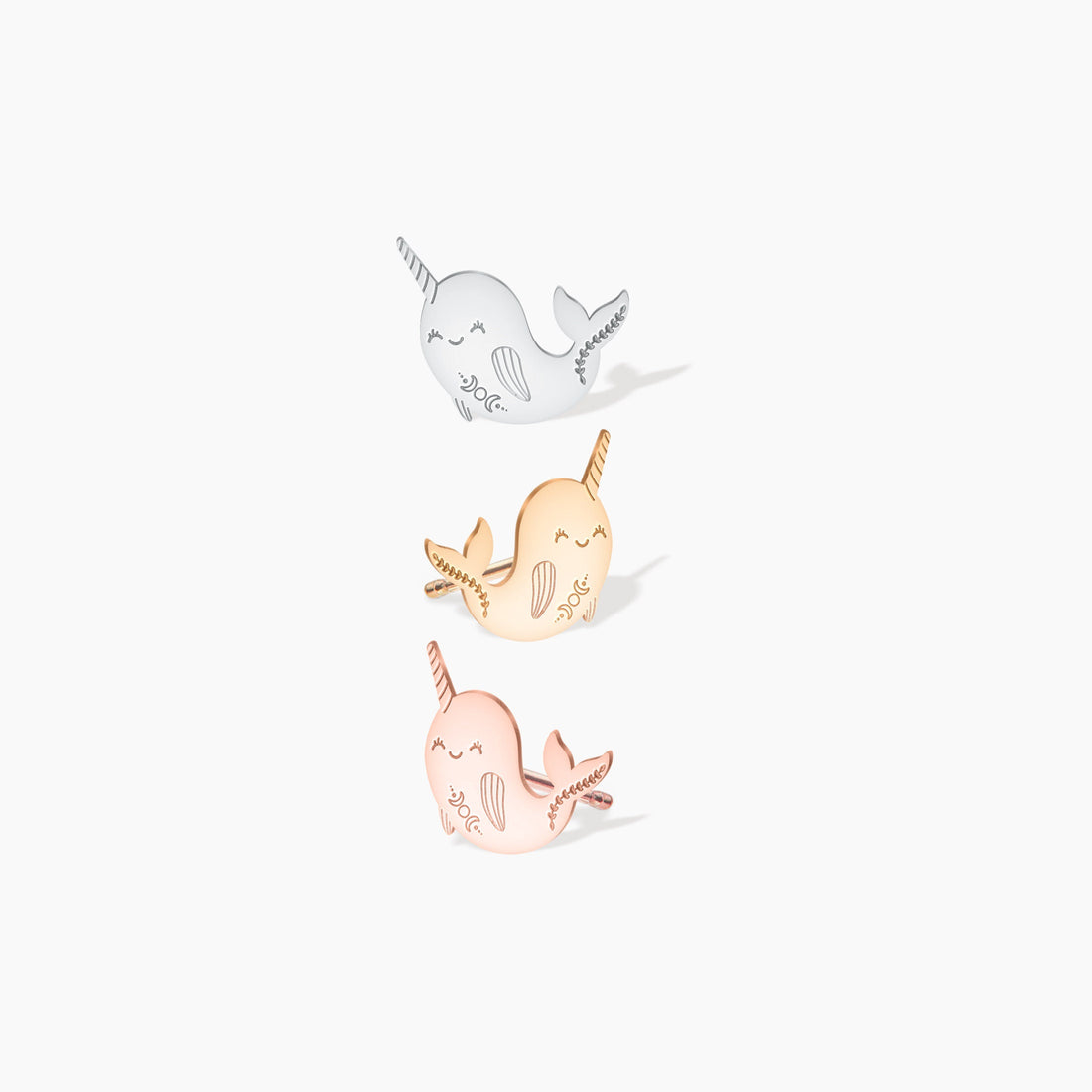 Happy Narwhal Stud Earrings
