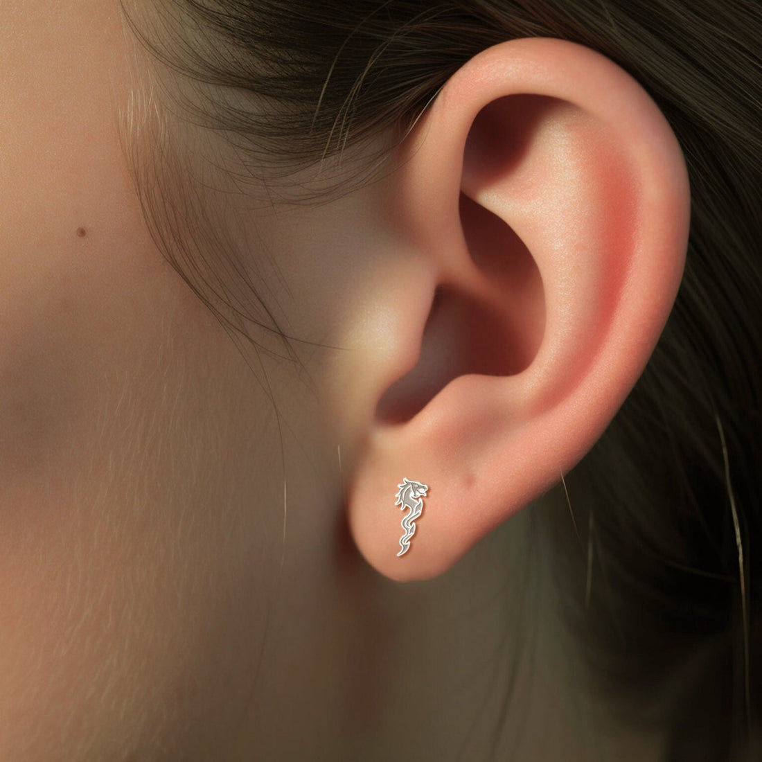 Dragon Staff Stud Earrings