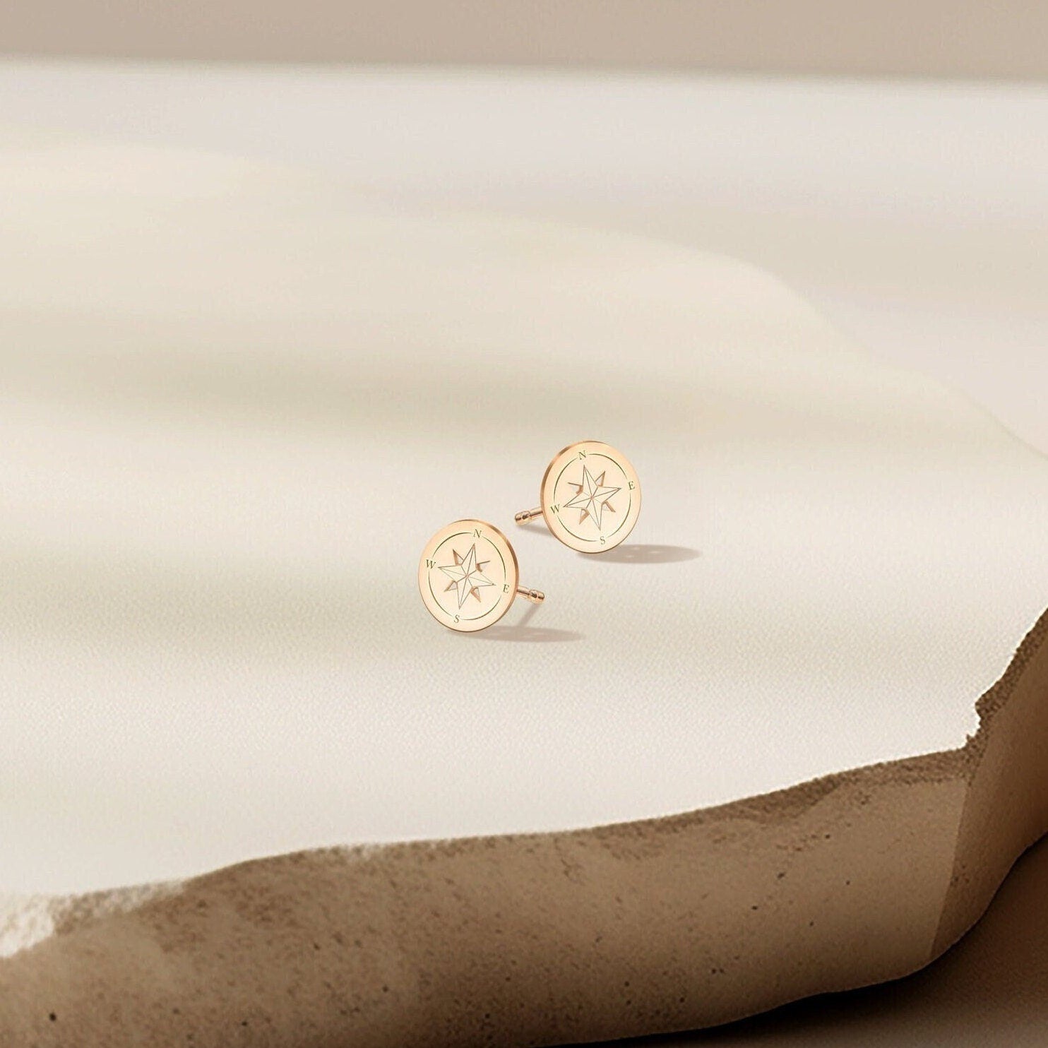Gold Compass Stud