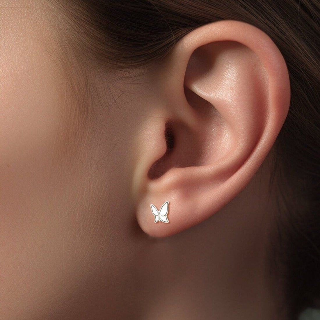 Butterfly Charm Stud Earrings