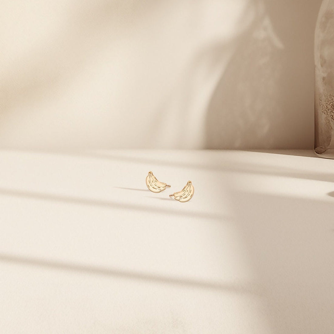 Gold Banana Bunch Stud Earrings