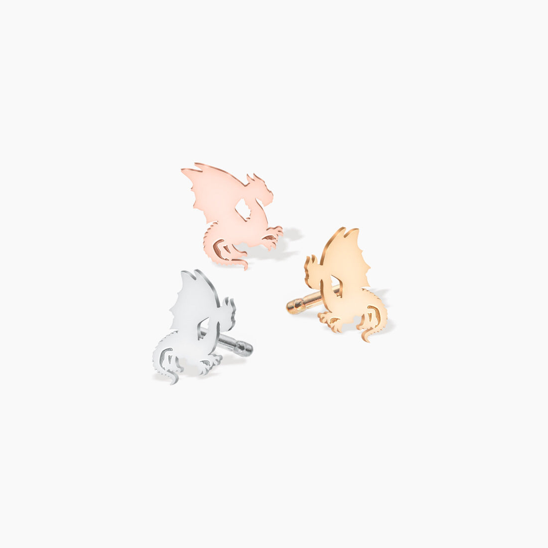 Dragon Charm Stud Earrings
